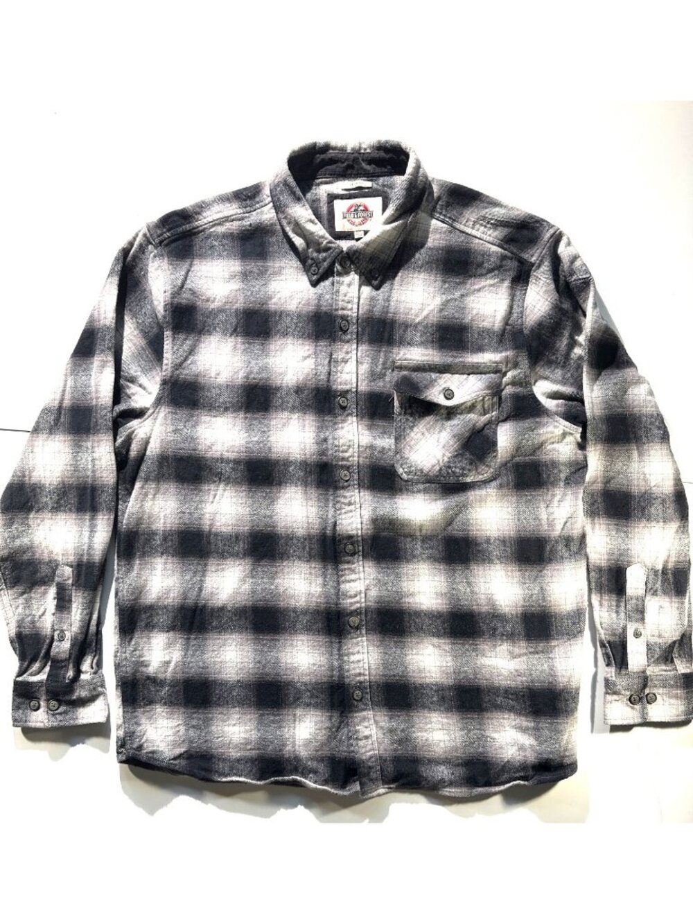 Field & Forest Outfitters Black & Gray Plaid Cotton Button-Up Shirt XXL